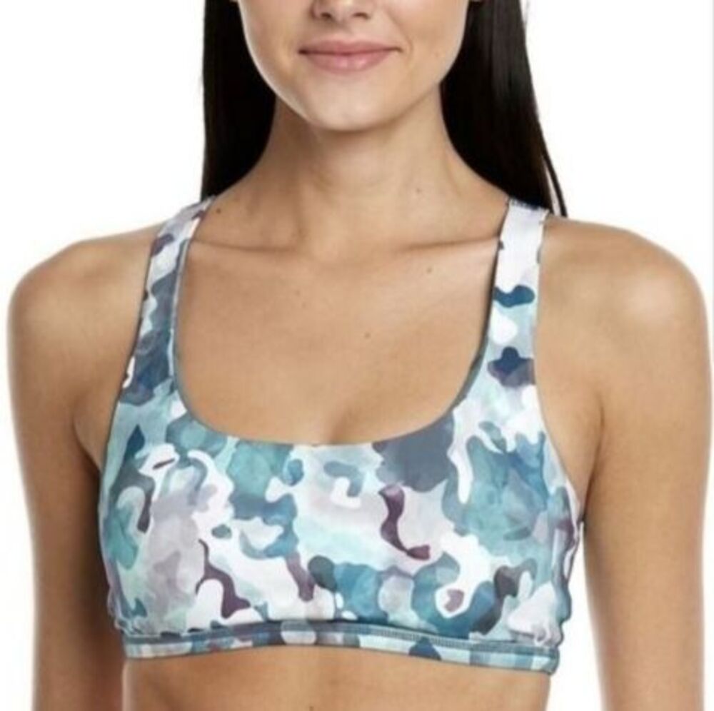 SPANX Green Camo Low Impact Sports Bra M